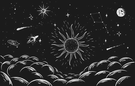 constellation in spaceのイラスト素材