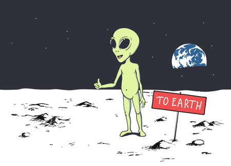 Alien want to get to Earthのイラスト素材