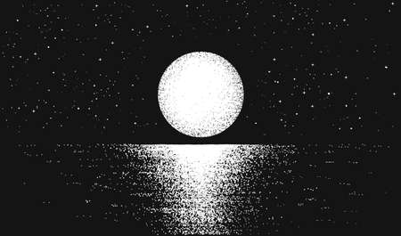 View to full moonのイラスト素材