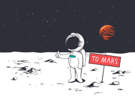 Astronaut want to get to Marsのイラスト素材