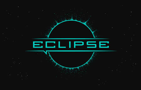 solar eclipse printable vector logoのイラスト素材