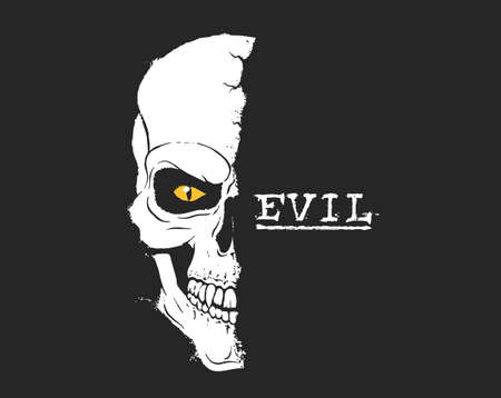Skull demon face headのイラスト素材