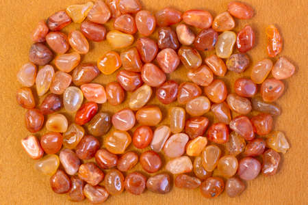 Cornelian geode stone as nice background. Beautiful natural crystal gemstone Narrow focus line, shallow depth of fieldの写真素材