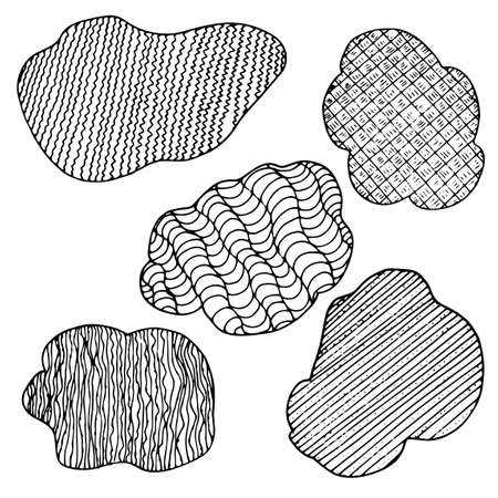 Doodle surreal fantasy clouds coloring page for adults. Fantastic psychedelic graphic artwork. Vector hand drawn simple flat illustration.のイラスト素材