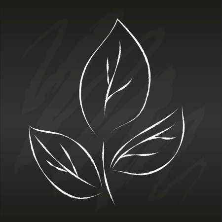 Hand Drawn vintage floral element. leaves on branch Simple flat vector illustrationのイラスト素材