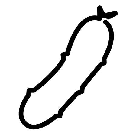 Vector design of cucumber. Web element of cucumber simple flat vector icon Outline one stroke style for appのイラスト素材