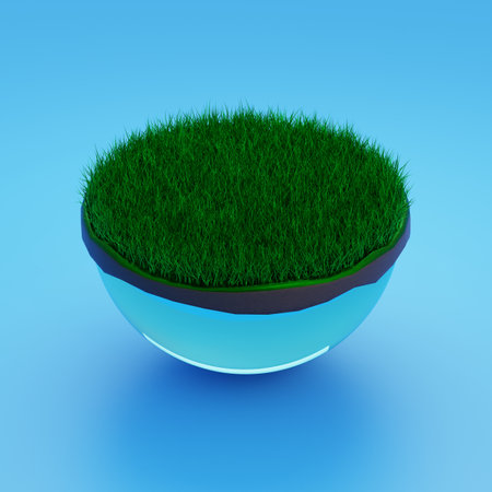 3d Amazing floating island with grove floating in the airの写真素材