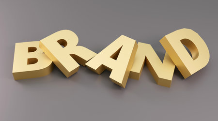 3d render golden failed sign Brand Simple minimalism concept illustrationの写真素材