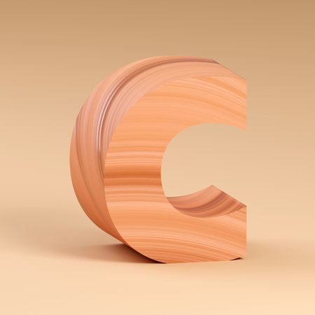 3d alphabet, letters shape made of wood on beige background, 3d render, letter B Funny design conceptの写真素材