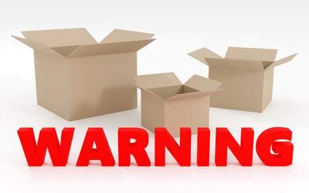 3d render red sign warning and gray background. Simple minimalism concept. Simple minimalism concept, 3d illustrationの写真素材