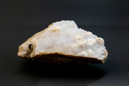 quartz druse macro detail texture background. close-up raw rough unpolished semi-precious gemstoneの写真素材