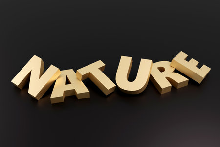 Luxury golden inscription on black podium, soft light, smooth background, 3d renderingの写真素材