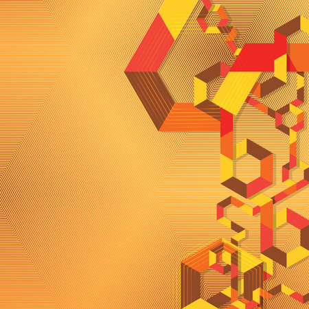 Modern background of lines and shapes in warm colorsのイラスト素材