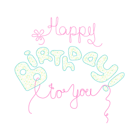 Greeting card with congratulation text on a white background. Pink and cyan letters.のイラスト素材