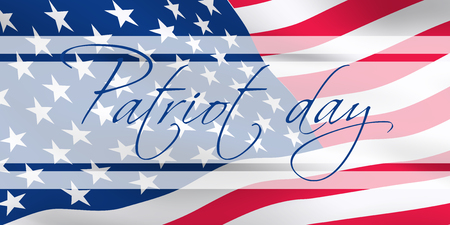 American Patriot day celebration banner with national flag of United States of America.のイラスト素材