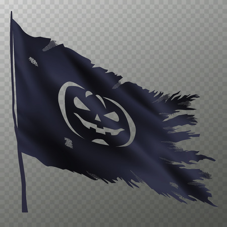 Halloween flag with pumpkinのイラスト素材