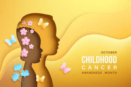 Childhood cancer awareness vector bannerのイラスト素材