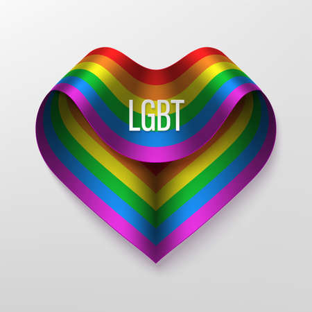LGBT rainbow ribbon vector designのイラスト素材