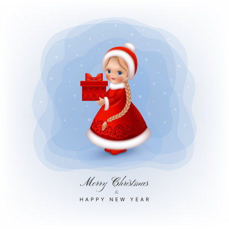 Happy New Year and Merry Christmas greeting cardのイラスト素材