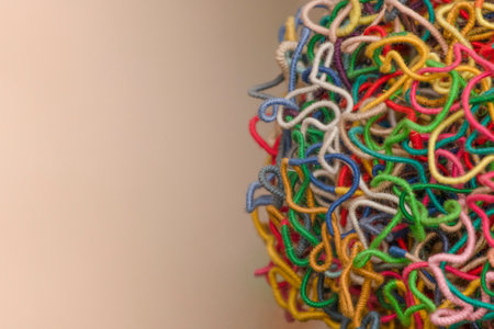 Twisted ball of multi-colored parts.の写真素材
