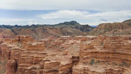 View of the upper slopes of a large canyon.の写真素材