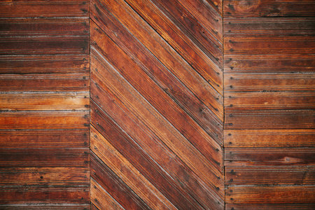 Facade bars with wood texture made in a pattern. Old houseの写真素材