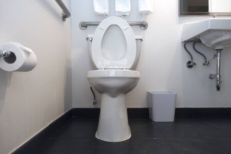 toilet bathroom at a low angle