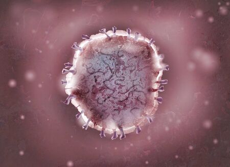 single-stranded RNA viruse coronavirus infect birds and many mammals including humansの写真素材