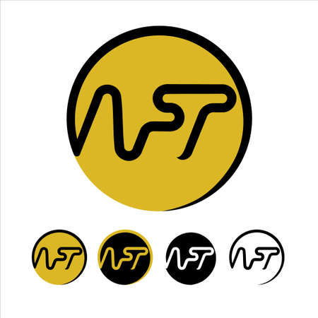 NFT- Non-fungible token can represent digital files such as art, audio, video, and other forms of creative work on a digital ledger called a blockchain, where each NFT can represent a unique digital item, and thus they are not interchangeable.のイラスト素材