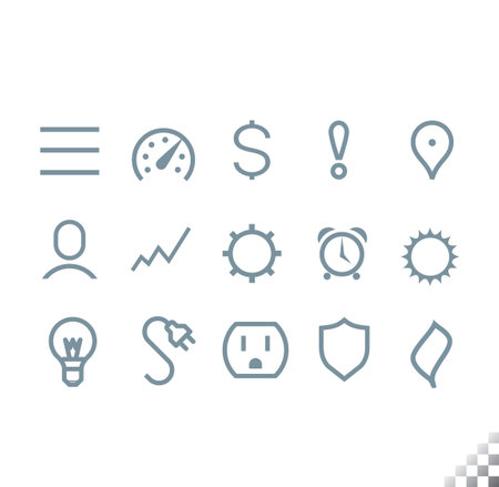 Symbols and icons of domestic home and business officesのイラスト素材