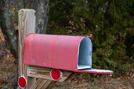Opened suberban street classic mailbox