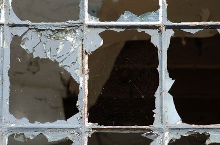 Section of a broken window