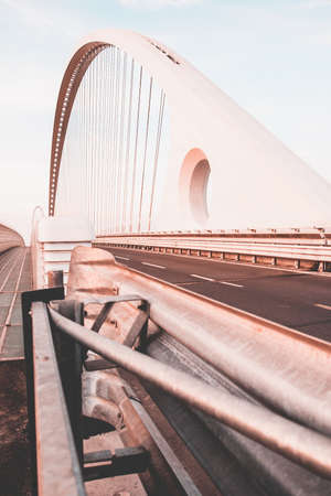 Geometric view of a modern design bridgeの写真素材