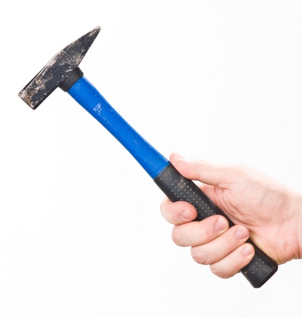 hand with hammerの写真素材