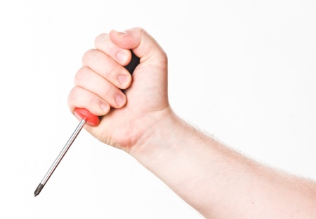 hand with screwdriver