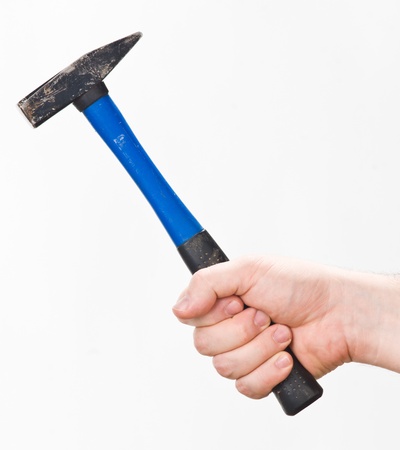 hand with hammerの写真素材