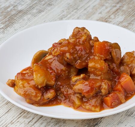 Vegetable stew homemade vegetarian with onionの写真素材