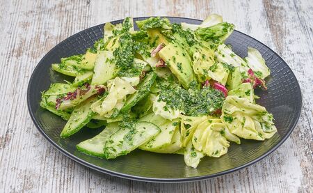 green salad with pear and blue cheeseの写真素材