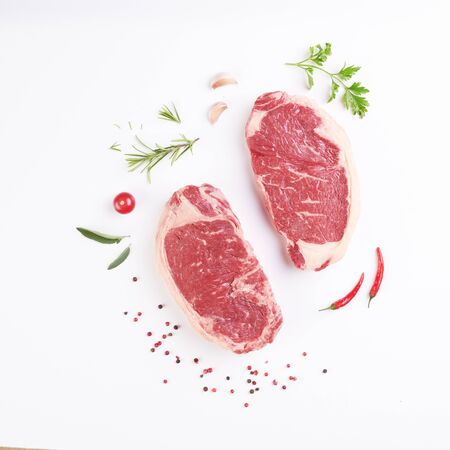 steak on white isolatedの写真素材