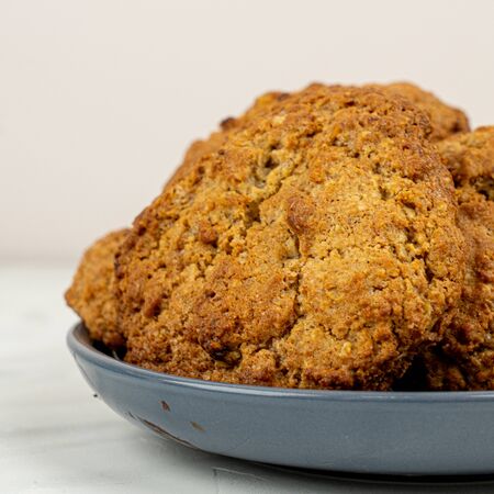 Cookie homemade fresh on black plateの写真素材