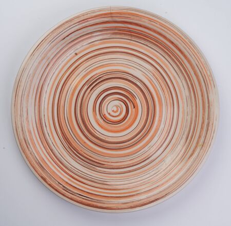 colorful ceramic plate on white background for flatlaysの写真素材
