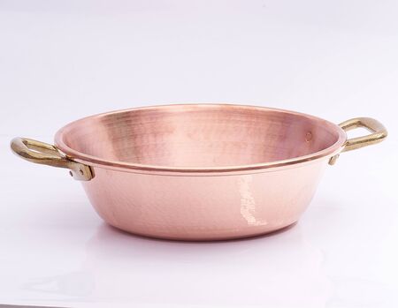 copper basin on white isolatedの写真素材