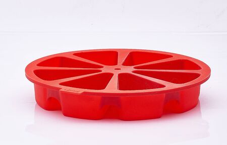 Silicone form for baking on white isolatedの写真素材