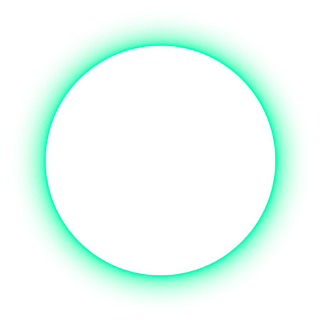 Vibrant Green Glowing Ring on Black Abstract Digital Light Circleのイラスト素材