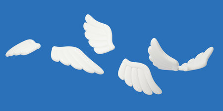 Dream Fly Flying Ao Soaring Angel Wings 3Dの写真素材
