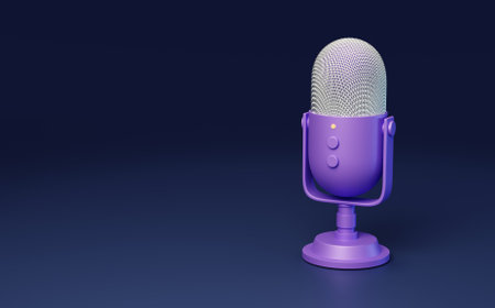 Live broadcast room anchor video microphone amplifierの写真素材