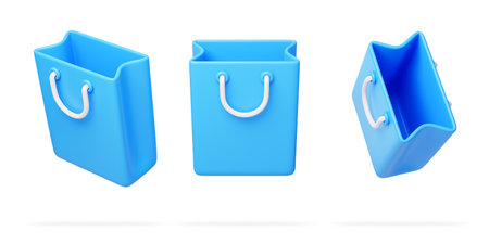 E-commerce shopping bag 3Dの写真素材