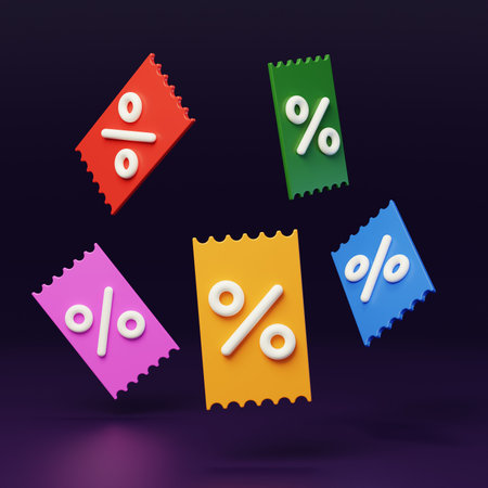 E-commerce discount promotion discount special coupon 3Dの写真素材