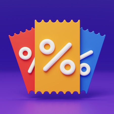 E-commerce discount promotion discount special coupon 3Dの写真素材