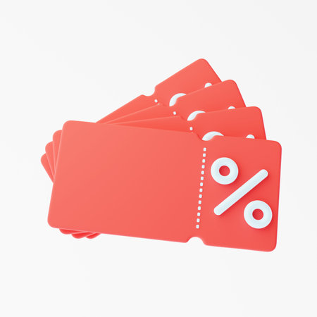 E-commerce discount promotion discount special coupon 3Dの写真素材
